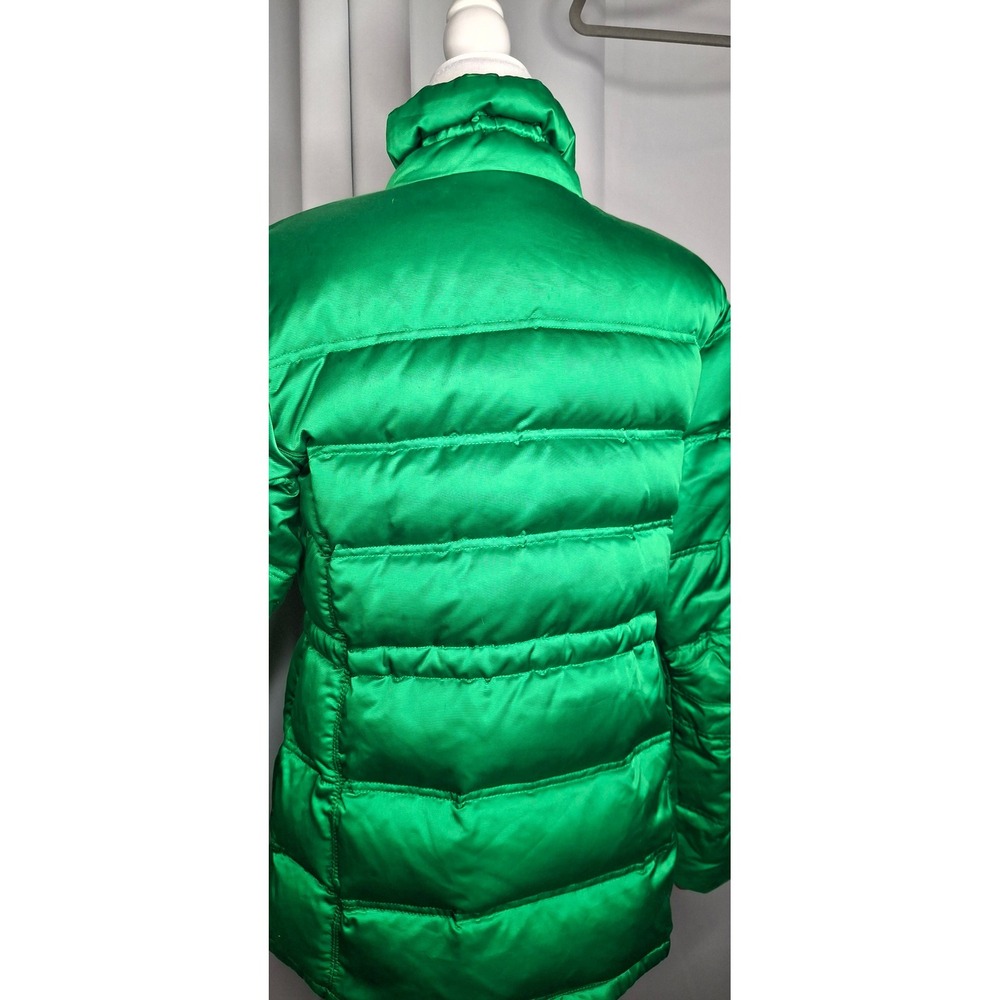 Obermeyer Clarendon Green Satin Puffer Ski Jacket 100% Goose Down Size 10 *READ - Picture 3 of 16